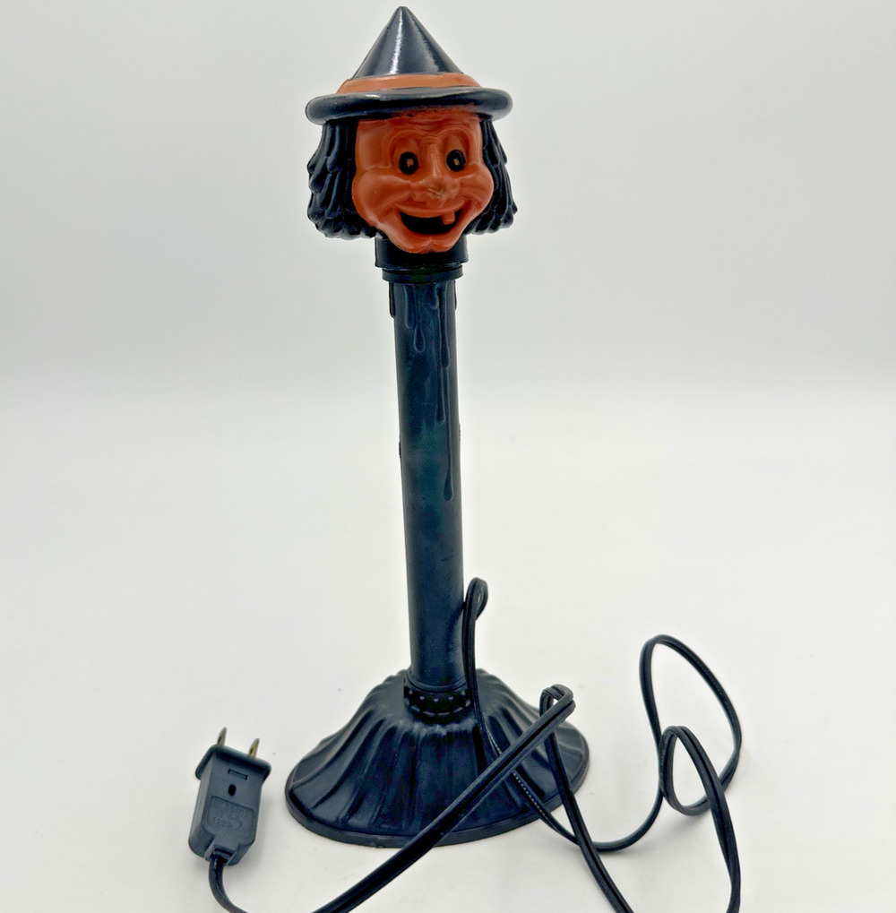 Vintage Witch Halloween Electric Candle Light 1992 Blow Mold